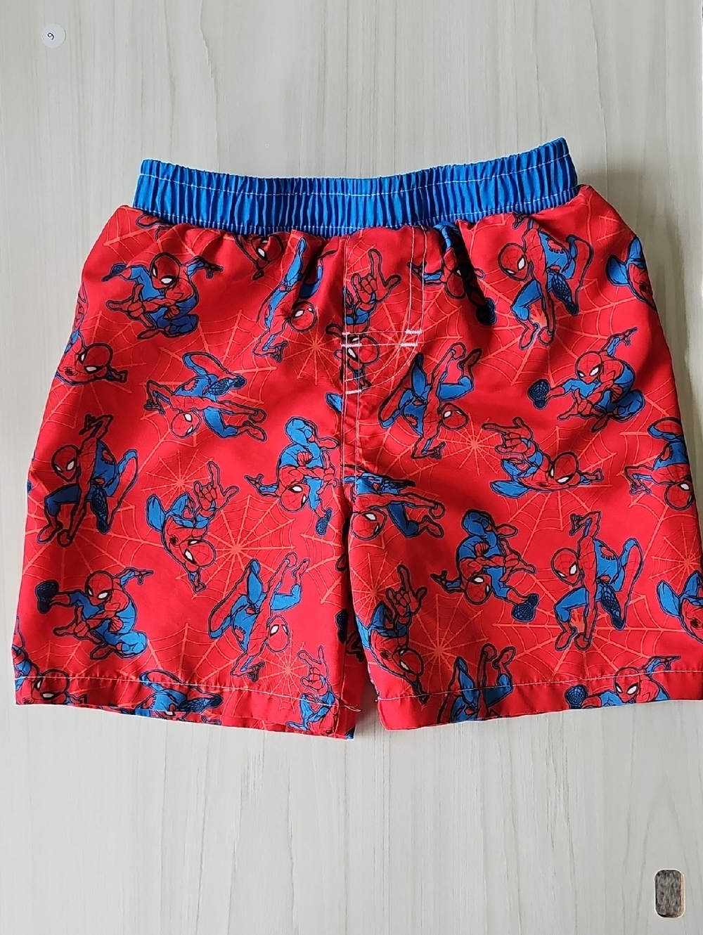 Marvel Bright Blue and Red Kids Swim Trunks